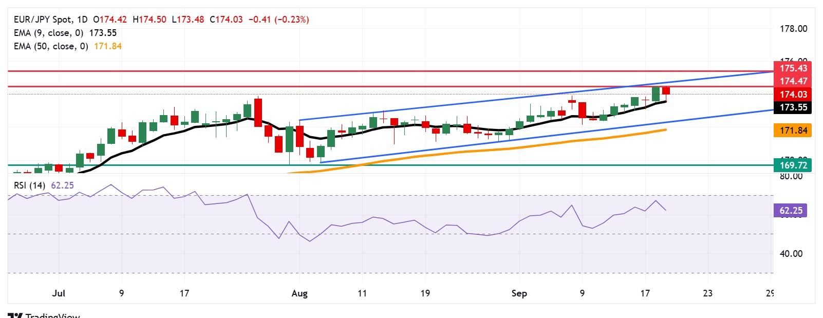 نمودار روزانه EUR/JPY و پیش بینی قیمت یورو ین