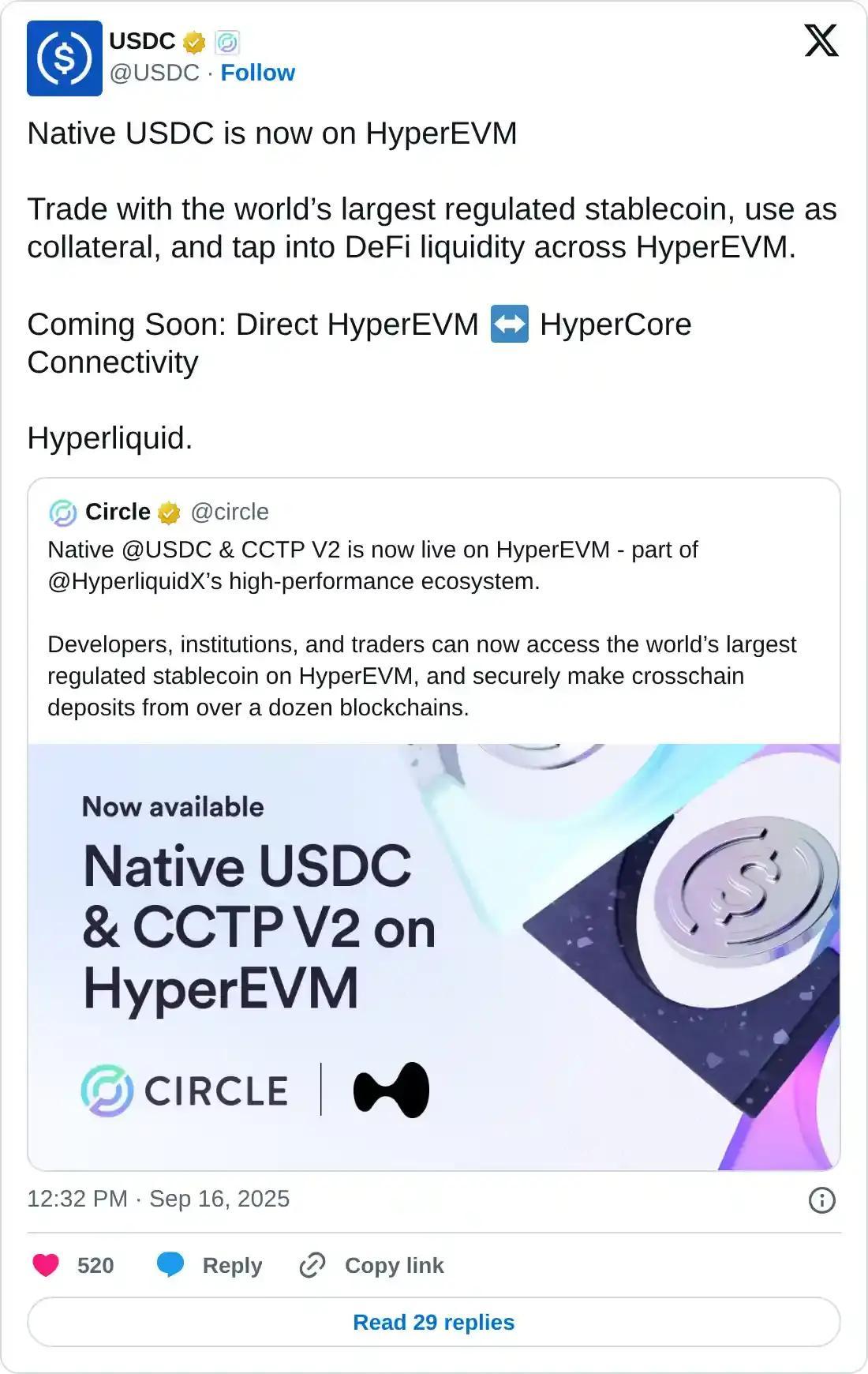 فعال شدن USDC در هایپرلیکوئید و پیش بینی قیمت هایپرلیکوئید