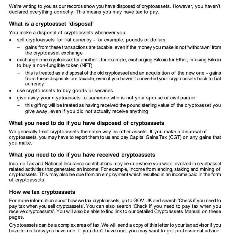 نامه هشداردهنده HMRC درباره فرار مالیاتی ارز دیجیتال