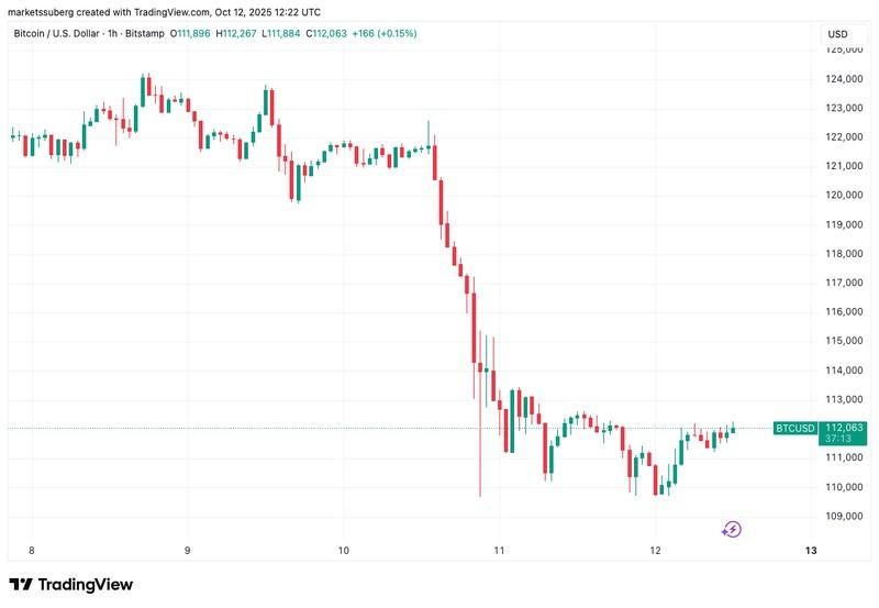 نمودار یک ساعته BTC/USD و پیش بینی برگشت بیت کوین