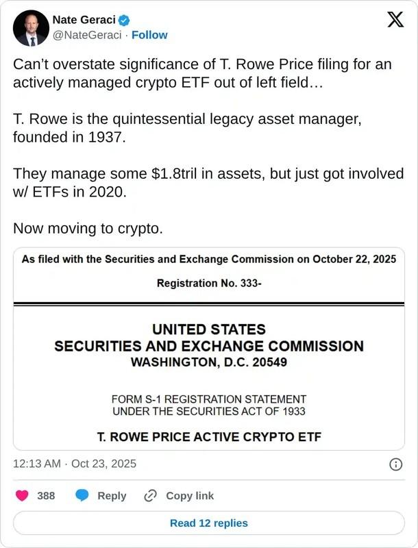 توییت نیت جراسی درباره ثبت ETF ارز دیجیتال