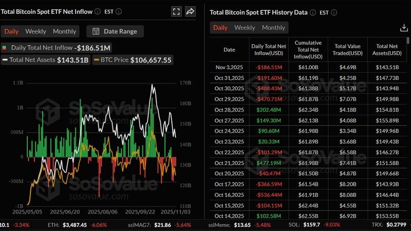 نمودار خالص ورودی ETFهای اسپات بیت کوین و تاثیر آن بر افت قیمت بیت کوین