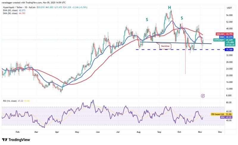 نمودار روزانه HYPE/USDT و پیش بینی قیمت ارز دیجیتال برای هایپرلیکوئید. منبع: Cointelegraph/TradingView