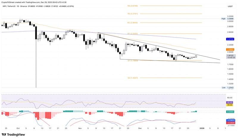 پیش بینی قیمت بیت کوین اتریوم ریپل: نمودار لگاریتمی روزانه XRP/USDT
